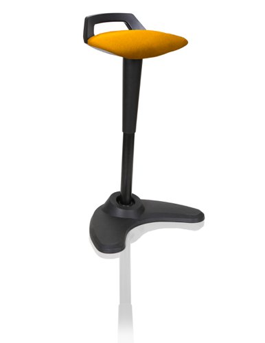 82433DY - Dynamic Spry Stool Black Frame and Bespoke Colour Fabric Seat Senna Yellow - KCUP1208