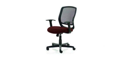 Mave Task Operator Chair Black Mesh With Arms Bespoke Colour Seat Ginseng Chilli