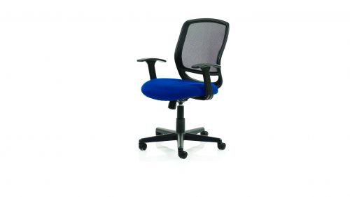 Mave Task Operator Chair Black Mesh With Arms Bespoke Colour Seat Admiral Blue