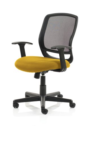 Mave Task Operator Chair Black Mesh With Arms Bespoke Colour Seat Yellow