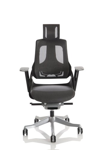 Zure Executive Chair Black Frame Charcoal Mesh Back With Headrest KCUP1281