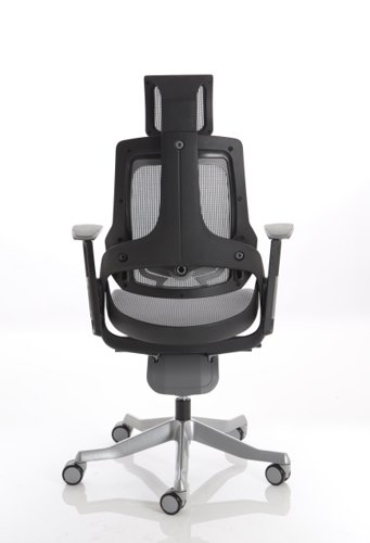 KCUP1281 Zure Executive Chair Black Shell Charcoal Mesh And Headrest