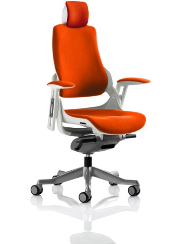 Zure White Shell With Headrest Fully Bespoke Colour Tabasco Orange Dynamic