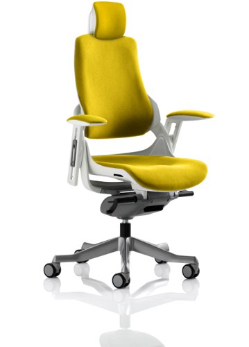 KCUP1289 Zure White Shell With Headrest Fully Bespoke Colour Senna Yellow