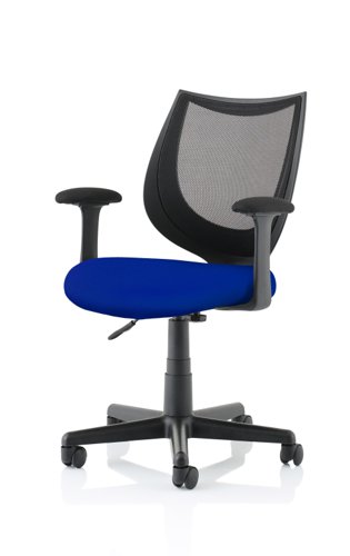 Camden Black Mesh Chair in Stevia Blue