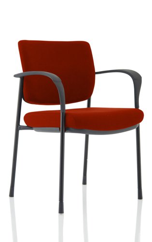 Brunswick Deluxe Black Frame Bespoke Colour Back And Seat Ginseng Chilli With Arms Visitors Chairs KCUP1573