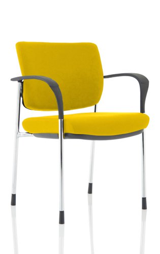 Brunswick Deluxe Chrome Frame Bespoke Colour Back And Seat Senna Yellow With Arms Visitors Chairs KCUP1584