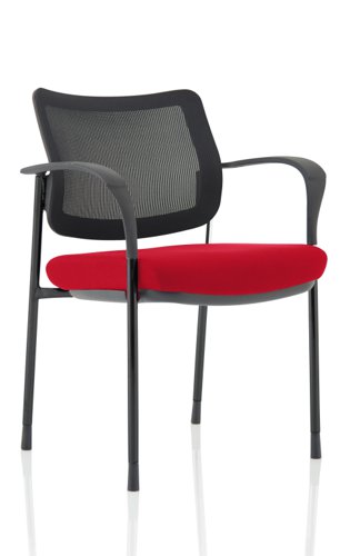 Brunswick Deluxe Mesh Back Black Frame Bespoke Colour Seat Bergamot Cherry With Arms Visitors Chairs KCUP1588
