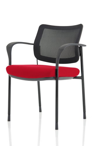 Brunswick Deluxe Mesh Back Black Frame Bespoke Colour Seat Bergamot Cherry With Arms Visitors Chairs KCUP1588