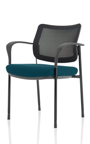 Brunswick Deluxe Mesh Back Black Frame Bespoke Colour Seat Maringa Teal With Arms
