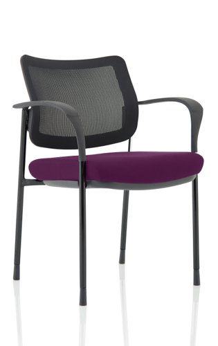 Brunswick Deluxe Mesh Back Black Frame Bespoke Colour Seat Tansy Purple With Arms Visitors Chairs KCUP1595