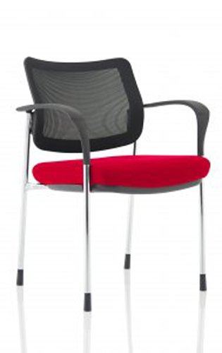 Brunswick Deluxe Mesh Back Chrome Frame Bespoke Colour Seat Bergamot Cherry With Arms Visitors Chairs KCUP1596
