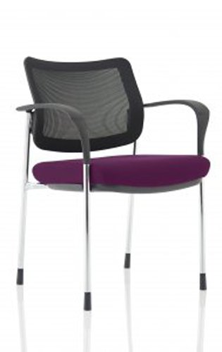 Brunswick Deluxe Mesh Back Chrome Frame Bespoke Colour Seat Tansy Purple With Arms Visitors Chairs KCUP1603
