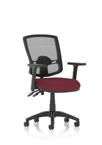 Eclipse Plus II Lever Task Operator Chair Mesh Back Deluxe With Bespoke Colour Seat in Ginseng Chilli With Height Adjustable Arms