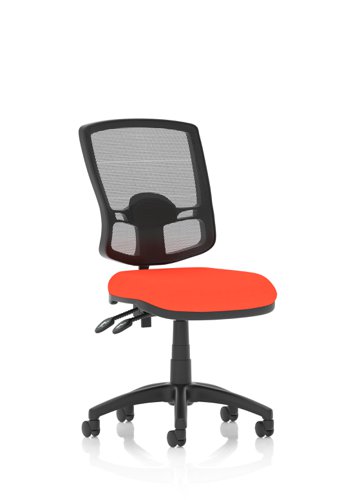 Eclipse Plus Ii Lever Task Operator Chair Deluxe Mesh Back Bespoke Colour Seat Tabasco Orange