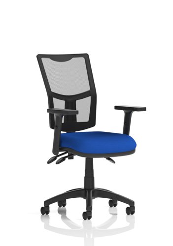 Eclipse Plus III Lever Task Operator Chair Mesh Back With Bespoke Colour Seat In Stevia Blue With Height Adjustable Arms