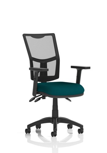 Eclipse Plus III Lever Task Operator Chair Mesh Back With Height Adjustable Arms Bespoke Colour Seat Maringa Teal