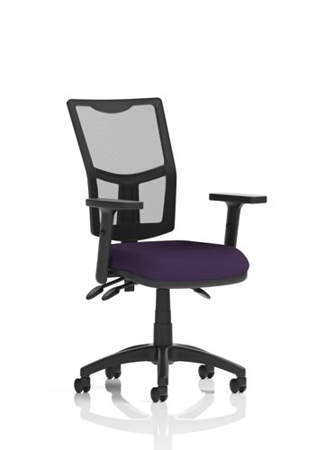 Eclipse Plus III Lever Task Operator Chair Mesh Back With Height Adjustable Arms Bespoke Colour Seat Tansy Purple