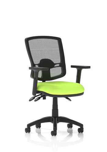 Eclipse Plus Iii Lever Task Operator Chair Deluxe Mesh Back With Height Adjustable Arms Bespoke Colour Seat Myrrh Green