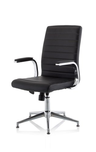 Ezra Executive Black Leather Chair With Glides  KCUP1692