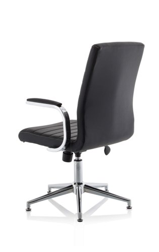 Ezra Executive Black Leather Chair With Glides