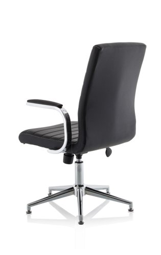 Ezra Executive Brown Leather Chair With Glides