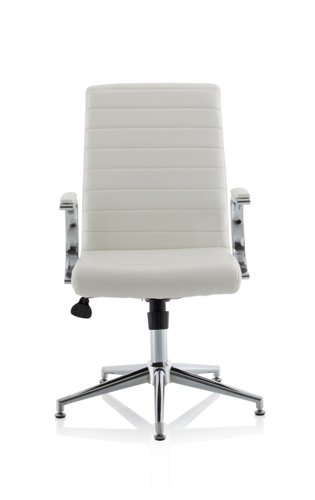 KCUP1695 Ezra Executive White Leather Chair With Glides