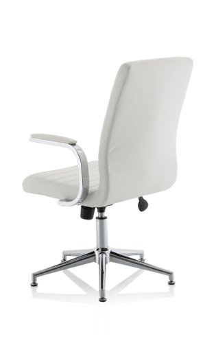 KCUP1695 Ezra Executive White Leather Chair With Glides