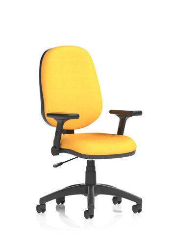 Eclipse Plus I Lever Task Operator Chair Bespoke Colour Senna Yellow With Height Adjustable And Folding Arms