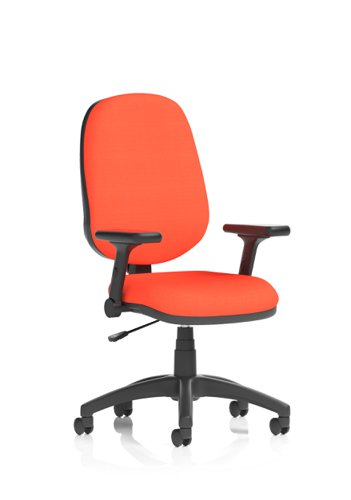 Eclipse Plus I Lever Task Operator Chair Bespoke Colour Tabasco Orange With Height Adjustable And Folding Arms