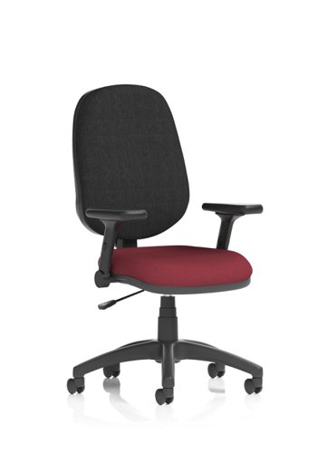 Eclipse Plus I Lever Task Operator Chair Bespoke Colour Seat Ginseng Chilli With Height Adjustable And Folding Arms