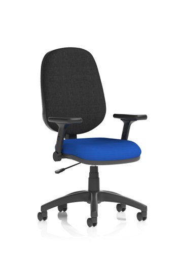 Eclipse Plus I Lever Task Operator Chair Bespoke Colour Seat Stevia Blue With Height Adjustable And Folding Arms