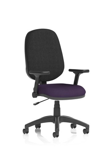 Eclipse Plus I Lever Task Operator Chair Bespoke Colour Seat Tansy Purple With Height Adjustable And Folding Arms