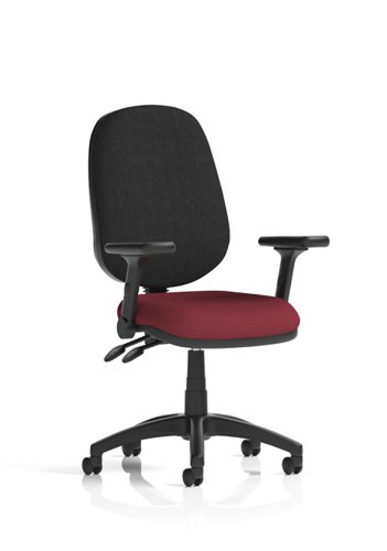Eclipse Plus II Lever Task Operator Chair Bespoke Colour Seat Ginseng Chilli With Height Adjustable And Folding Arms