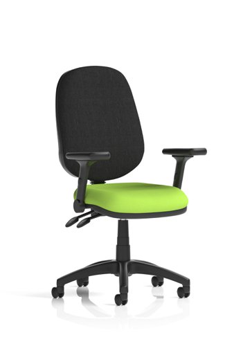 Eclipse Plus II Lever Task Operator Chair Bespoke Colour Seat Myrrh Green With Height Adjustable And Folding Arms