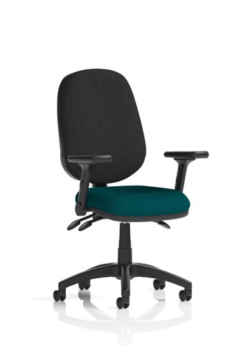 Eclipse Plus III Lever Task Operator Chair Bespoke Colour Seat Maringa Teal With Height Adjustable And Folding Arms