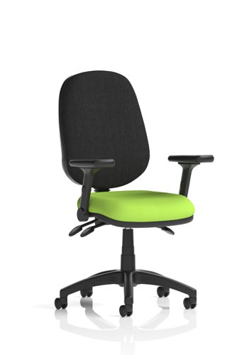 Eclipse Plus III Lever Task Operator Chair Bespoke Colour Seat Myrrh Green With Height Adjustable And Folding Arms