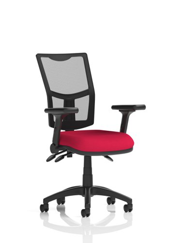 Eclipse Plus III Lever Task Operator Chair Mesh Back With Bespoke Colour Seat In Bergamot Cherry With Height Adjustable And Folding Arms