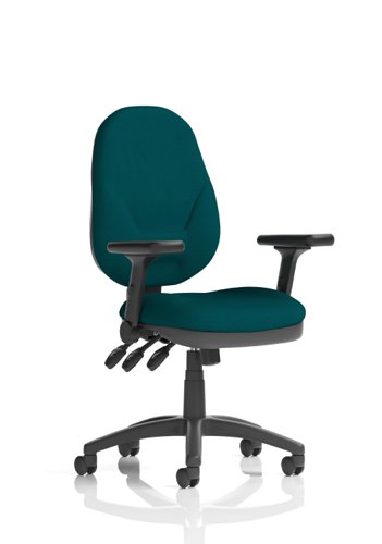 Eclipse Plus XL Lever Task Operator Chair Bespoke Colour Maringa Teal with Height Adjustable and Folding Arms