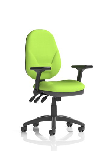 Eclipse Plus XL Lever Task Operator Chair Bespoke Colour Myrrh Green with Height Adjustable and Folding Arms