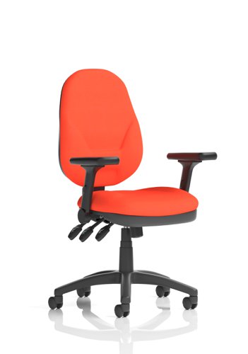 Eclipse Plus XL Lever Task Operator Chair Bespoke Colour Tabasco Orange with Height Adjustable and Folding Arms