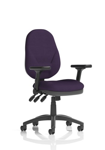 Eclipse Plus XL Lever Task Operator Chair Bespoke Colour Tansy Purple with Height Adjustable and Folding Arms