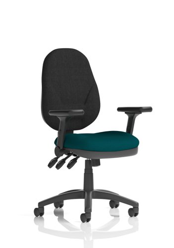 Eclipse Plus XL Lever Task Operator Chair Bespoke Colour Seat Maringa Teal with Height Adjustable and Folding Arms