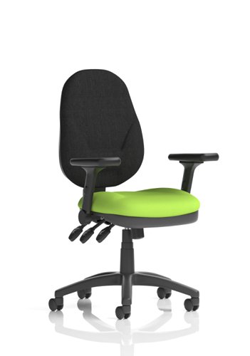 Eclipse Plus XL Lever Task Operator Chair Bespoke Colour Seat Myrrh Green with Height Adjustable and Folding Arms