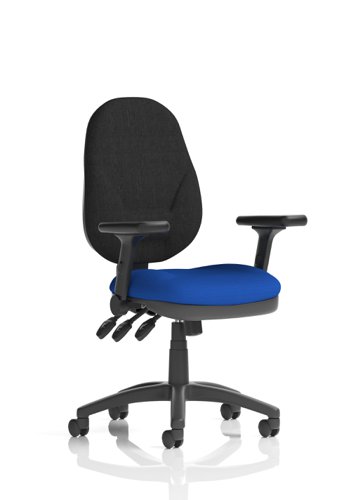 Eclipse Plus XL Lever Task Operator Chair Bespoke Colour Seat Stevia Blue with Height Adjustable and Folding Arms