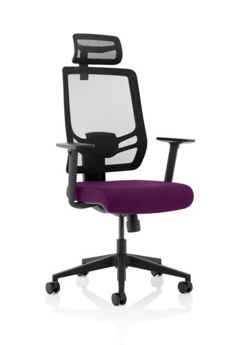 Ergo Twist Bespoke Fabric Seat Tansy Purple Mesh Back with Headrest