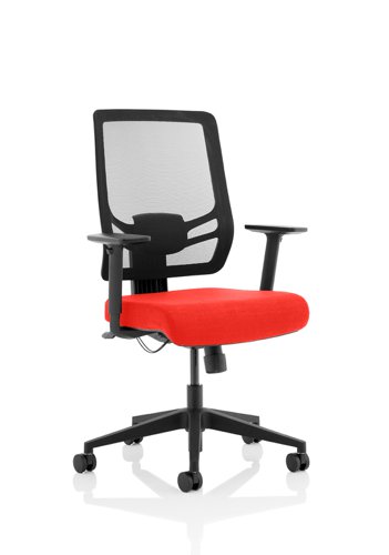 Ergo Twist Bespoke Fabric Seat Tabasco Orange Mesh Back Office Chairs KCUP1895