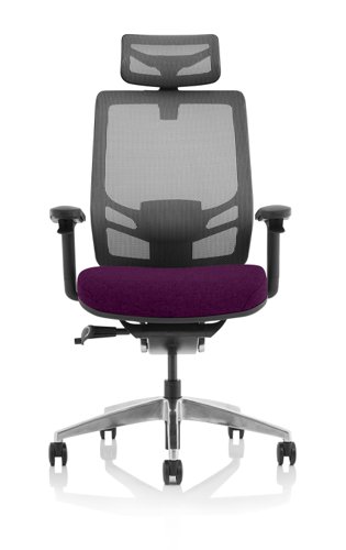 Ergo Click Bespoke Fabric Seat Tansy Purple Black Mesh Back with Headrest
