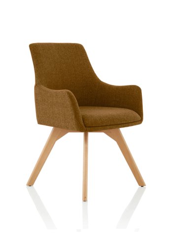 Carmen Bespoke Copper Fabric Wooden Leg Chair