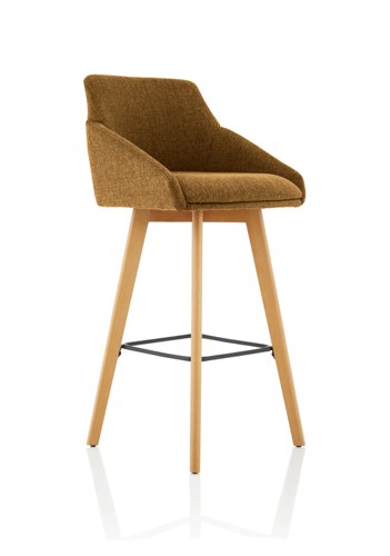 Carmen Bespoke Copper Fabric Wooden Leg High Stool Dynamic